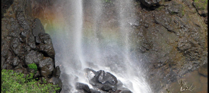 A rainbow at the bottom of waterfall @ Madhe ghat